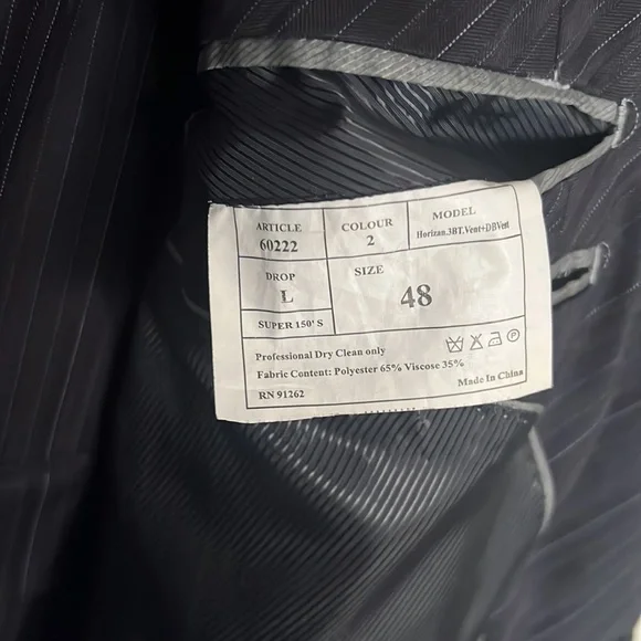 Giorgio Fiorelli Navy Striped 3 Piece Suit - Picture 7 of 16